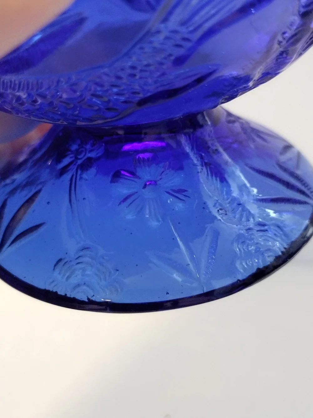 Indiana Glass Cobalt Blue Pressed Glass Pedestal Dish